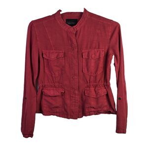 Sanctuary Women’s Medium Red Cargo Jacket With Roll Tab Sleeves